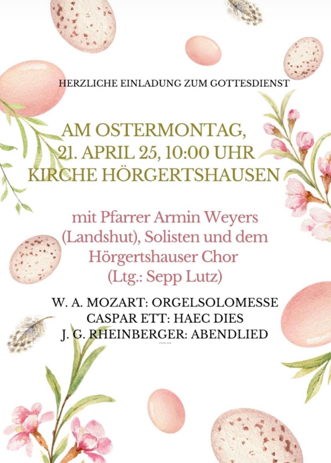 Musikalische Gestaltung des Ostergottesdienstes